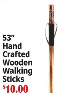 Ocean State Job Lot 53 Hand Crafted Wooden Walking Sticks offer
