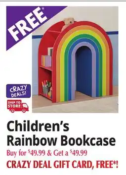 Ocean State Job Lot Children's Rainbow Bookcase offer