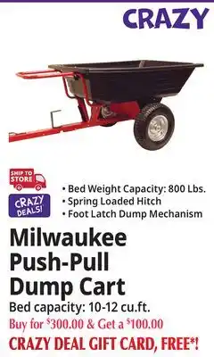 Ocean State Job Lot Milwaukee Push-Pull Dump Cart offer