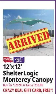 Ocean State Job Lot 12'x12' ShelterLogic Monterey Canopy offer