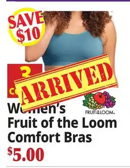 Ocean State Job Lot Women's Fruit of the Loom Comfort Bras offer