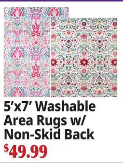 Ocean State Job Lot 5'x7' Washable Area Rugs w/ Non-Skid Back $$49.99 offer