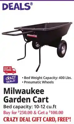 Ocean State Job Lot Milwaukee Garden Cart offer