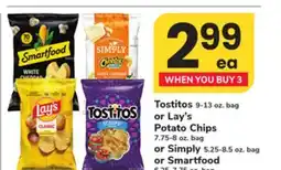 ACME Tostitos 9-13 oz. bag or Lay's Potato Chips 7.75-8 oz. bag or Simply 5.25-8.5 oz. bag offer