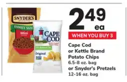 ACME Cape Cod or Kettle Brand Potato Chips 6.5-8 oz. bag or Snyder's Pretzels 12-16 oz. bag offer