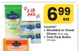 ACME Lucerne Shredded or Chunk Cheese 32 oz. pkg. Twin Pack Butter 2 lb. pkg offer