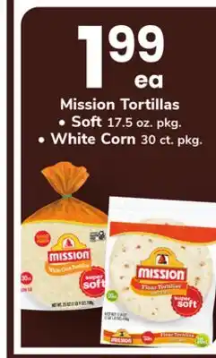 ACME Mission Tortillas, Soft 17.5 oz. pkg., White Corn 30 ct. pkg offer