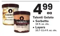 ACME Talenti Gelato, Sorbetto 16 fl. oz. ctn., Layers 10.7-11.4 fl. oz. ctn offer