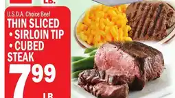 C Town THIN SLICED SIRLOIN TIP OR CUBED STEAK offer