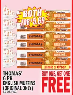 C Town THOMAS' 6 PK 6 PK ENGLISH MUFFINS offer