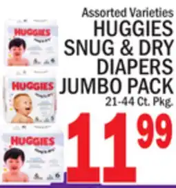 C Town HUGGIES SNUG & DRY DIAPERS JUMBO PACK offer