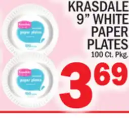 C Town KRASDALE 9 WHITE PAPER PLATES offer