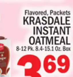 C Town KRASDALE INSTANT OATMEAL 8-12 Pk. 8.4-15.1 Oz. Box offer