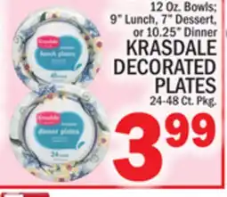 C Town KRASDALE DECORATED PLATES 24-48 Ct. Pkg offer