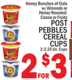C Town POST PEBBLES CEREAL CUPS offer