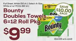 DeCicco & Sons Bounty Doubles Towels 6 =12 rOLL PKG offer