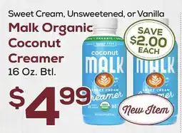 DeCicco & Sons Malk Organic Coconut Creamer offer