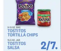 Kings Food Markets 9-13 OZ. BAG TOSTITOS TORTILLA CHIPS, 15.5 OZ. JAR TOSTITOS SALSA offer