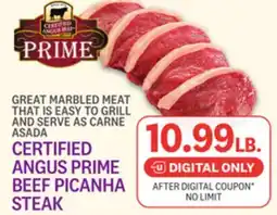 Kings Food Markets CERTIFIED ANGUS PRIME BEEF PICANHA STEAK offer