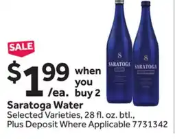 Stop&Shop Saratoga Water offer