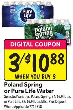 Stop&Shop Poland Spring or Pure Life Water offer