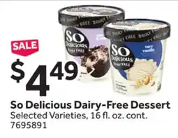 Stop&Shop So Delicious Dairy-Free Dessert offer