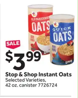 Stop&Shop Stop & Shop Instant Oats offer