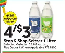 Stop&Shop Stop & Shop Seltzer offer