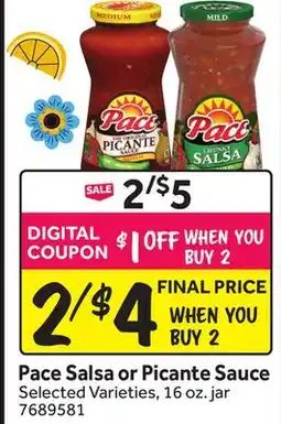 Stop&Shop Pace Salsa or Picante Sauce offer