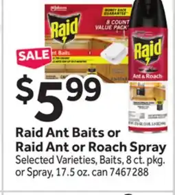 Stop&Shop Raid Ant Baits or Raid Ant or Roach Spray offer