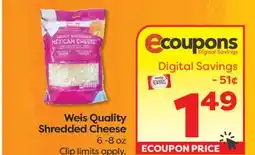 Weis Markets Weis Quality Shredded Cheese offer