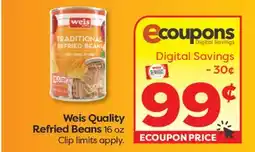 Weis Markets Weis Quality Refried Beans offer