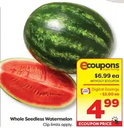 Weis Markets Whole Seedless Watermelon offer