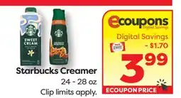 Weis Markets Starbucks Creamer offer