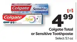 Weis Markets Colgate Total or Sensitive Toothpaste offer