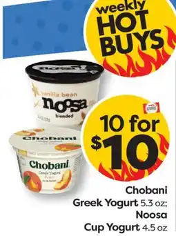 Weis Markets Chobani Greek Yogurt 5.3 oz Noosa Cup Yogurt 4.5 oz offer