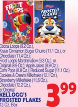 Bravo Supermarkets KELLOGG'S FROSTED FLAKES 12 Oz. Box offer