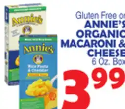 Bravo Supermarkets ANNIE'S ORGANIC MACARONI & CHEESE offer