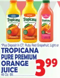 Bravo Supermarkets TROPICANA PURE PREMIUM ORANGE JUICE offer