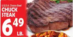 Bravo Supermarkets U.S.D.A. Choice Beef CHUCK STEAK offer