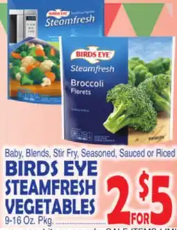 Bravo Supermarkets BIRDS EYE STEAMFRESH VEGETABLES 9-16 Oz. Pkg offer