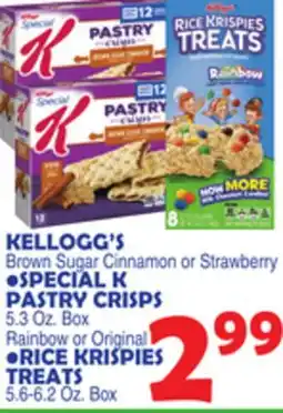 Bravo Supermarkets KELLOGG'S SPECIAL K PASTRY CRISPS 5.3 Oz. Box offer