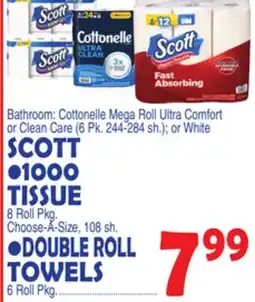 Bravo Supermarkets SCOTT 1000 TISSUE 8 Roll Pkg offer