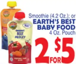 Bravo Supermarkets EARTH'S BEST BABY FOOD 4 Oz. Pouch offer