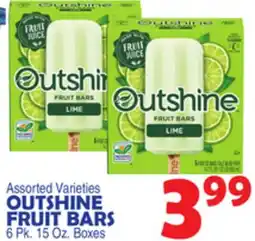 Bravo Supermarkets OUTSHINE FRUIT BARS 6 Pk. 15 Oz. Boxes offer