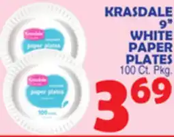 Bravo Supermarkets KRASDALE 9 WHITE PAPER PLATES offer
