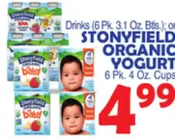 Bravo Supermarkets STONYFIELD ORGANIC YOGURT 6 Pk. 4 Oz. Cups offer
