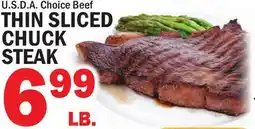 Bravo Supermarkets U.S.D.A. Choice Beef THIN SLICED CHUCK STEAK offer