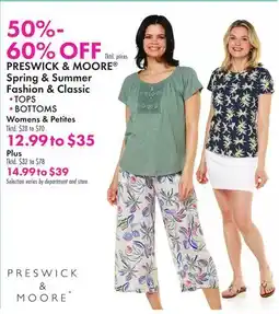 Boscov's PRESWICK & MOORE Spring & Summer Fashion & Classic offer
