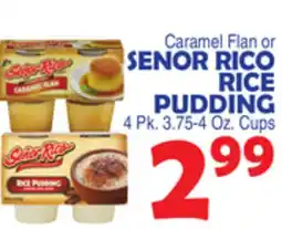 Bravo Supermarkets SENOR RICO RICE PUDDING 4 Pk. 3.75-4 Oz. Cups offer